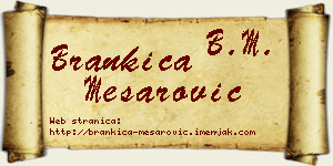 Brankica Mesarović vizit kartica